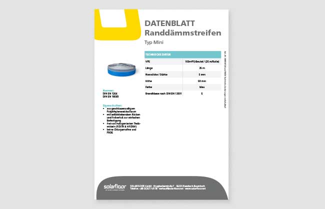 Datenblatt Flächenheizsysteme 5008147_DB_Randdämmstreifen_Mini